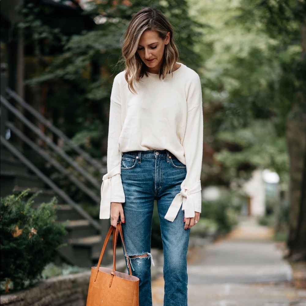 Madewell Tie-Sleeve Sweater